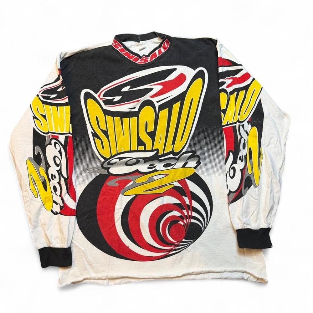 Vintage 90s Sinisalo Worldwide Reflex Racing Motocross Jersey Shirt Large USA